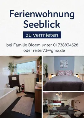 Ein Bett oder Betten in einem Zimmer der Unterkunft Ferienwohnung seeblick