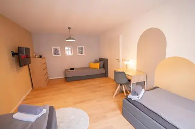 Ein Sitzbereich in der Unterkunft Studio TWO - Netflix, 5 Personen