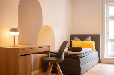 Ein Sitzbereich in der Unterkunft Studio TWO - Netflix, 5 Personen