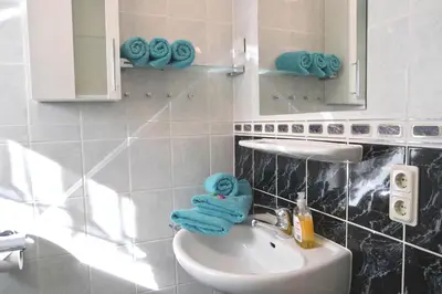 Ein Badezimmer in der Unterkunft Ferienwohnung Blaumeise