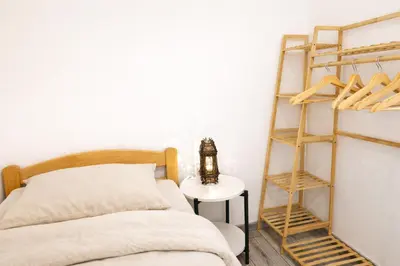 Ein Bett oder Betten in einem Zimmer der Unterkunft Ferienwohnung Saupe