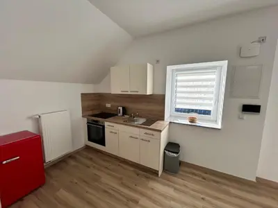 Küche/Küchenzeile in der Unterkunft Ferienwohnung Zum Schlosspark Lauchhammer