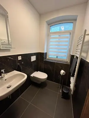 Ein Badezimmer in der Unterkunft Ferienwohnung Zum Schlosspark Lauchhammer