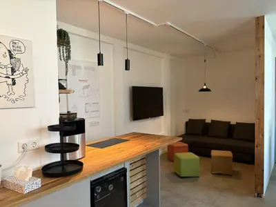 TV/Unterhaltungsangebot in der Unterkunft Quiet garden apartment with private sauna