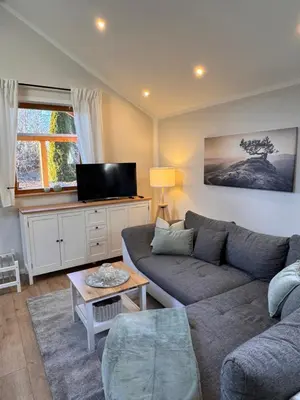 Ein Sitzbereich in der Unterkunft Ferienhaus am Panoramaweg Sächsische Schweiz