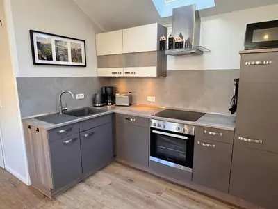 Küche/Küchenzeile in der Unterkunft Ferienhaus am Panoramaweg Sächsische Schweiz