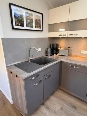 Küche/Küchenzeile in der Unterkunft Ferienhaus am Panoramaweg Sächsische Schweiz