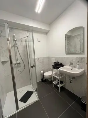 Ein Badezimmer in der Unterkunft Apartment Zum Schlosspark Lauchhammer