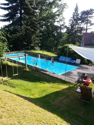 Der Swimmingpool an oder in der Nähe von Villa im Park Wachwitzgrund - Große Ferienwohnung in EG der Villa