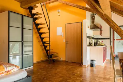 Küche/Küchenzeile in der Unterkunft Alte Scheune Rietzschelhof mit Pool