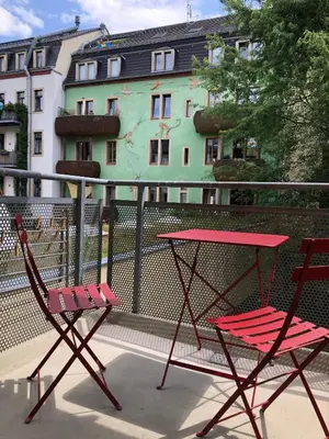 Ein Balkon oder eine Terrasse in der Unterkunft Studio Apartment in Dresden-Neustadt