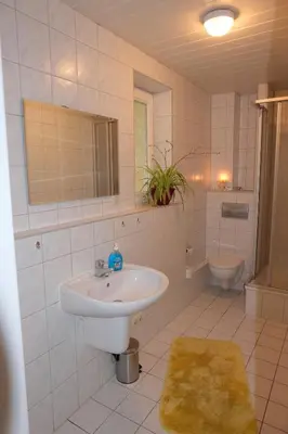 Ein Badezimmer in der Unterkunft Im Kuckucksnest