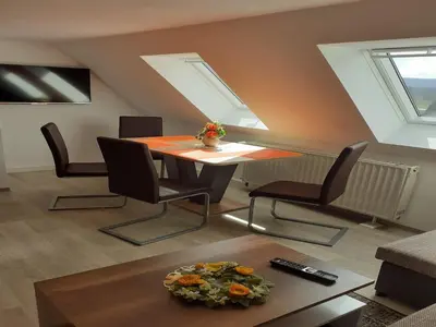 Ein Sitzbereich in der Unterkunft Familienspaß in Lichtenhain
