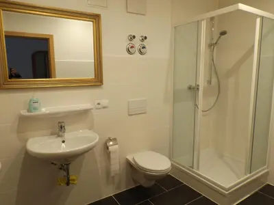Ein Badezimmer in der Unterkunft Ferienwohnung Gittersee