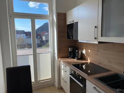 Küche/Küchenzeile in der Unterkunft Apartmenthaus Zentral Bad Schandau