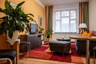 Ein Sitzbereich in der Unterkunft Pension Wehner