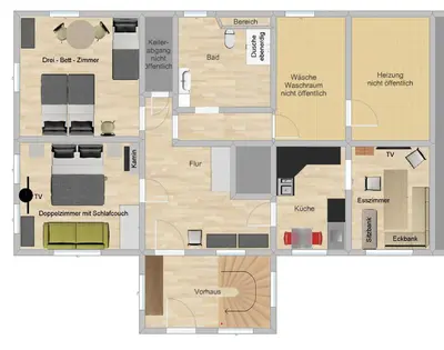 Grundriss der Unterkunft Ferienwohnung-Kubis