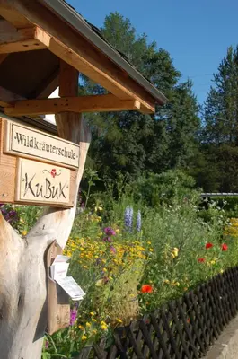 Ein Garten an der Unterkunft Ferienwohnung Katzstein