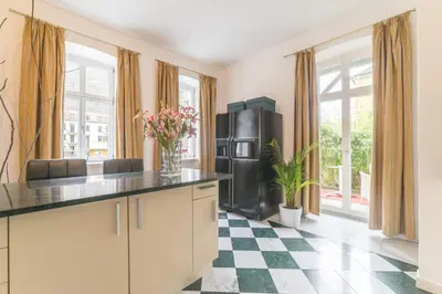 Küche/Küchenzeile in der Unterkunft Comfortable apartment in Bad Schandau – 55 m² with garden terrace