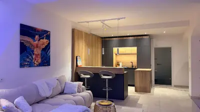 Küche/Küchenzeile in der Unterkunft Villa am Park Apartment