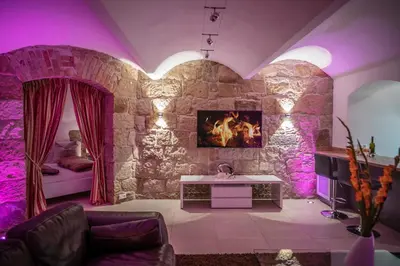 TV/Unterhaltungsangebot in der Unterkunft Villa am Park Apartment
