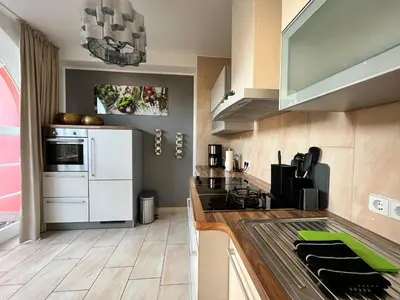 Küche/Küchenzeile in der Unterkunft Villa am Park Apartment