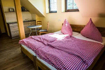 Ein Bett oder Betten in einem Zimmer der Unterkunft Gasthaus Rundteil