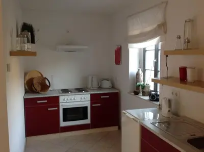Küche/Küchenzeile in der Unterkunft Ferienwohnung Geißler