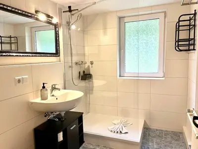 Ein Badezimmer in der Unterkunft Sonnenhof Bad Schandau
