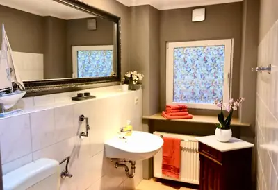 Ein Badezimmer in der Unterkunft Sonnenhof Bad Schandau