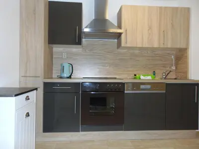 Küche/Küchenzeile in der Unterkunft Ferienwohnung Wawrok