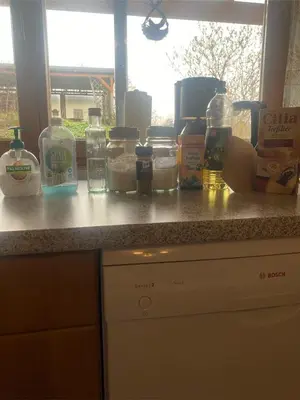 Küche/Küchenzeile in der Unterkunft Holzhaus 
