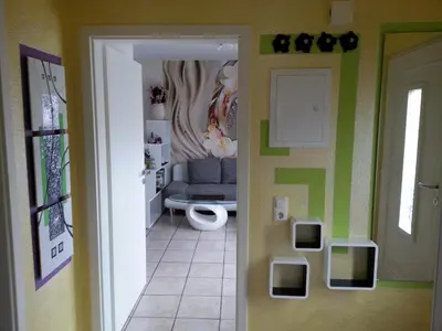 Ein Sitzbereich in der Unterkunft Ferienwohnung Schusi Freital