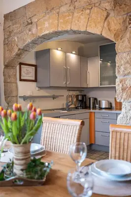 Küche/Küchenzeile in der Unterkunft Apartmenthaus Brunnenhof