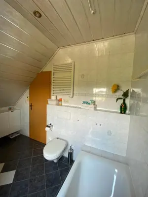 Ein Badezimmer in der Unterkunft Ferienwohnung Bock im Seenland