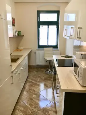 Küche/Küchenzeile in der Unterkunft Schweizerhaus