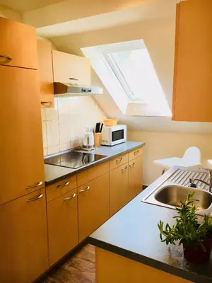 Küche/Küchenzeile in der Unterkunft Schweizerhaus