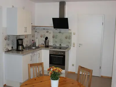 Küche/Küchenzeile in der Unterkunft chicke Ferienwohnung in Struppen