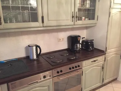 Küche/Küchenzeile in der Unterkunft Apartments Chemnitz Central Elbsandstein