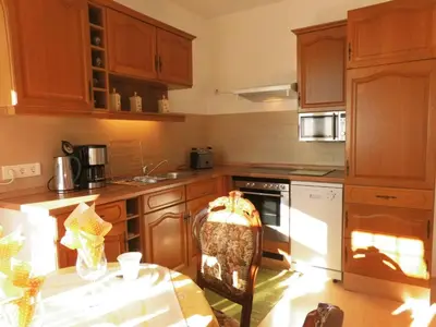 Küche/Küchenzeile in der Unterkunft Ferienwohnung Zum Lilienstein