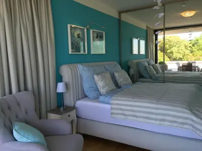 Ein Bett oder Betten in einem Zimmer der Unterkunft Wohnung mit Weitblick