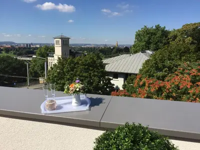 Ein Balkon oder eine Terrasse in der Unterkunft Wohnung mit Weitblick