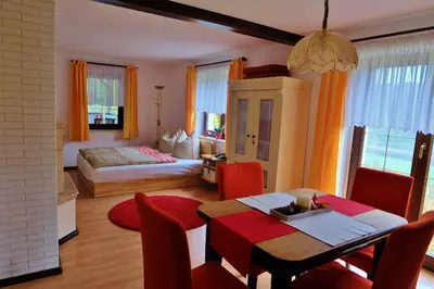 Ein Bett oder Betten in einem Zimmer der Unterkunft Elbblick