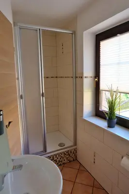 Ein Badezimmer in der Unterkunft Elbblick