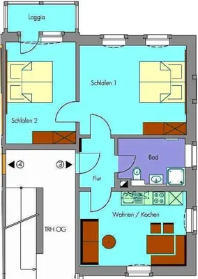 Grundriss der Unterkunft Ferienapartments Pirna