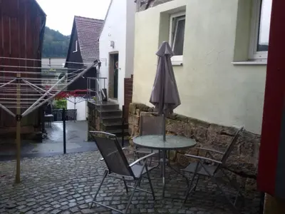 Ein Patio oder anderer Außenbereich in der Unterkunft Ferienwohnung Mey