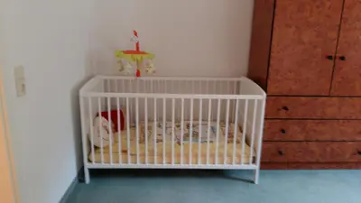 Ein Bett oder Betten in einem Zimmer der Unterkunft Pension am Tharandter Wald