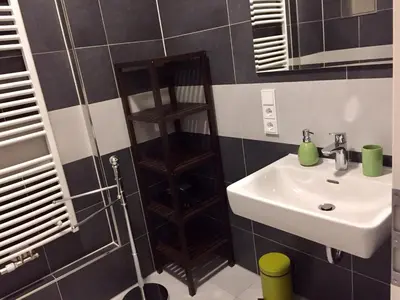 Ein Badezimmer in der Unterkunft Apartment am Zwingerteich