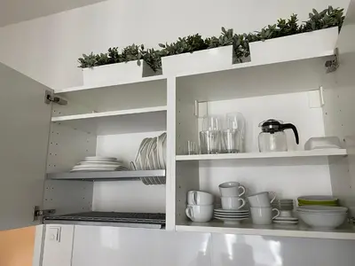 Küche/Küchenzeile in der Unterkunft FeWo am Zwinger 2