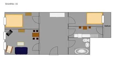 Grundriss der Unterkunft Fewo Dresden Neustadt - zentral & preiswert L5